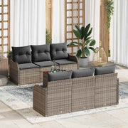 Conjunto de Sofá de Jardim 7 pcs Cinzeto Rattan Sintético