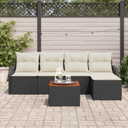 Conjunto de Sofá de Jardim 6 pcs Preto Rattan Sintético