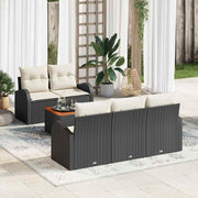 Conjunto de Sofá de Jardim 6 pcs Preto Rattan Sintético