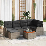 Conjunto de Sofá de Jardim 7 pcs Cinzeto Rattan Sintético