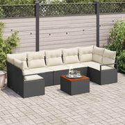Conjunto de Sofá de Jardim 8 pcs Preto Rattan Sintético