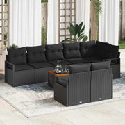 Conjunto de Sofá de Jardim 9 pcs Preto Rattan Sintético