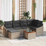 Conjunto de Sofá de Jardim 7 pcs Cinzeto Rattan Sintético