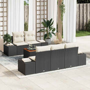 Conjunto de Sofá de Jardim 6 pcs Preto Rattan Sintético