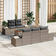 Conjunto de Sofá de Jardim 6 pcs Cinzeto Rattan Sintético