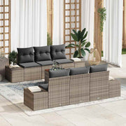 Conjunto de Sofá de Jardim 7 pcs Cinzeto Rattan Sintético
