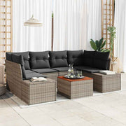 Conjunto de Sofá de Jardim 7 pcs Cinzeto Rattan Sintético