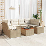 Conjunto de Sofá de Jardim 7 pcs Bege Rattan Sintético