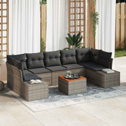 Conjunto de Sofá de Jardim 8 pcs Cinzeto Rattan Sintético
