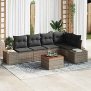 Conjunto de Sofá de Jardim 6 pcs Cinzeto Rattan Sintético