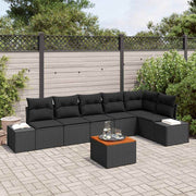 Conjunto de Sofá de Jardim 7 pcs Preto Rattan Sintético