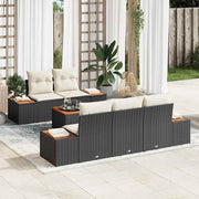 Conjunto de Sofá de Jardim 6 pcs Preto Rattan Sintético
