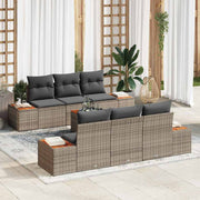 Conjunto de Sofá de Jardim 7 pcs Cinzeto Rattan Sintético