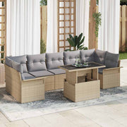 Conjunto de Sofá de Jardim 8 pcs Bege Rattan Sintético
