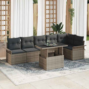 Conjunto de Sofá de Jardim 7 pcs Cinzeto Rattan Sintético