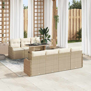 Conjunto de Sofá de Jardim 8 pcs Bege Rattan Sintético