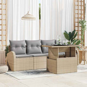 Conjunto de Sofá de Jardim 5 pcs Bege Rattan Sintético