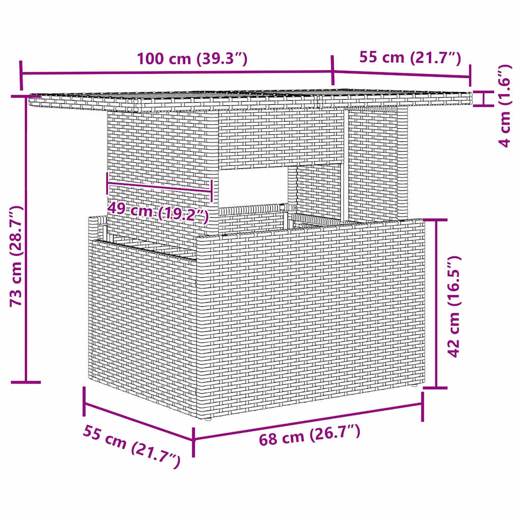 Conjunto de Sofá de Jardim com almofada 7 pcs Preto