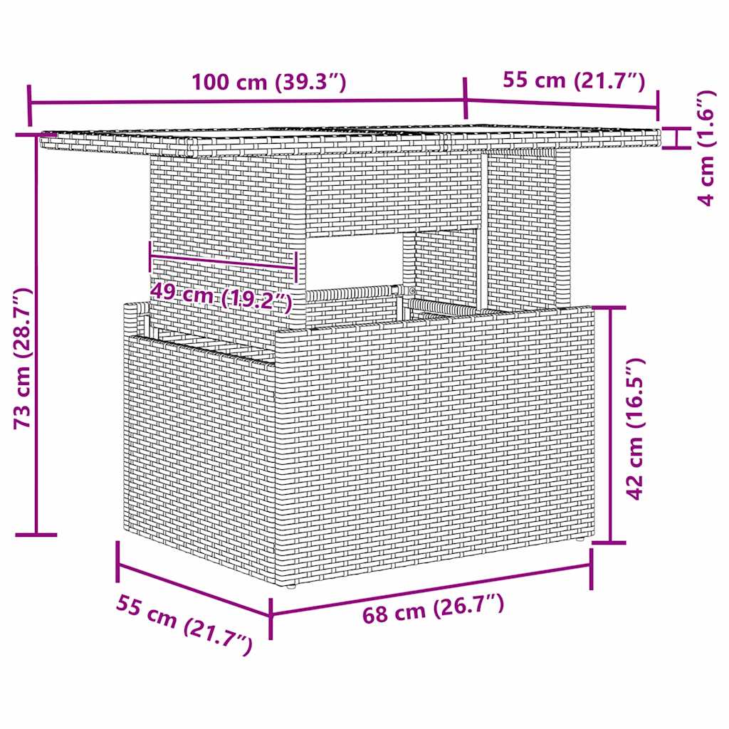 Conjunto de Sofá de Jardim 5 pcs Cinzeto Rattan Sintético
