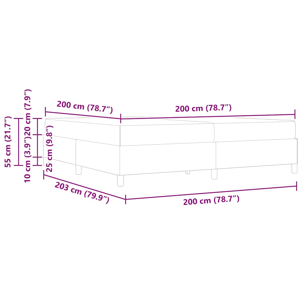 Estrutura de cama com colchão com colchão Cinzeto 200 x 200 cm