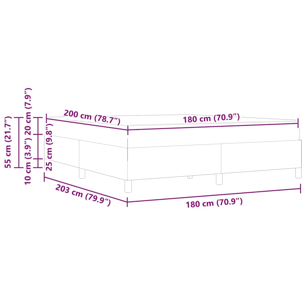 Estrutura da Cama Verde cinza claro 180 x 200 cm