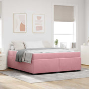 Estrutura da Cama com colchão Rosa 180 x 200 cm Veludo