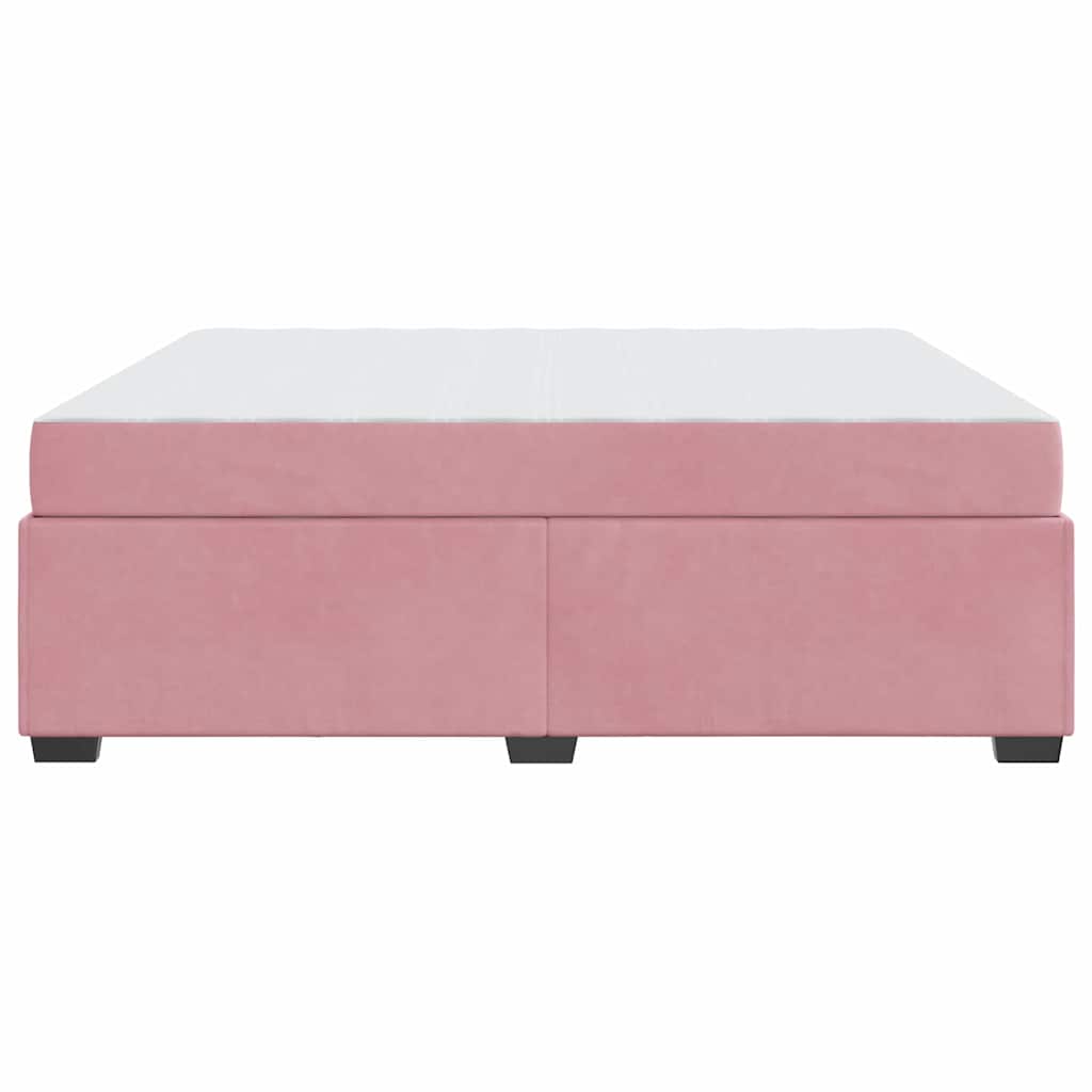 Estrutura da Cama com colchão Rosa 180 x 200 cm Veludo