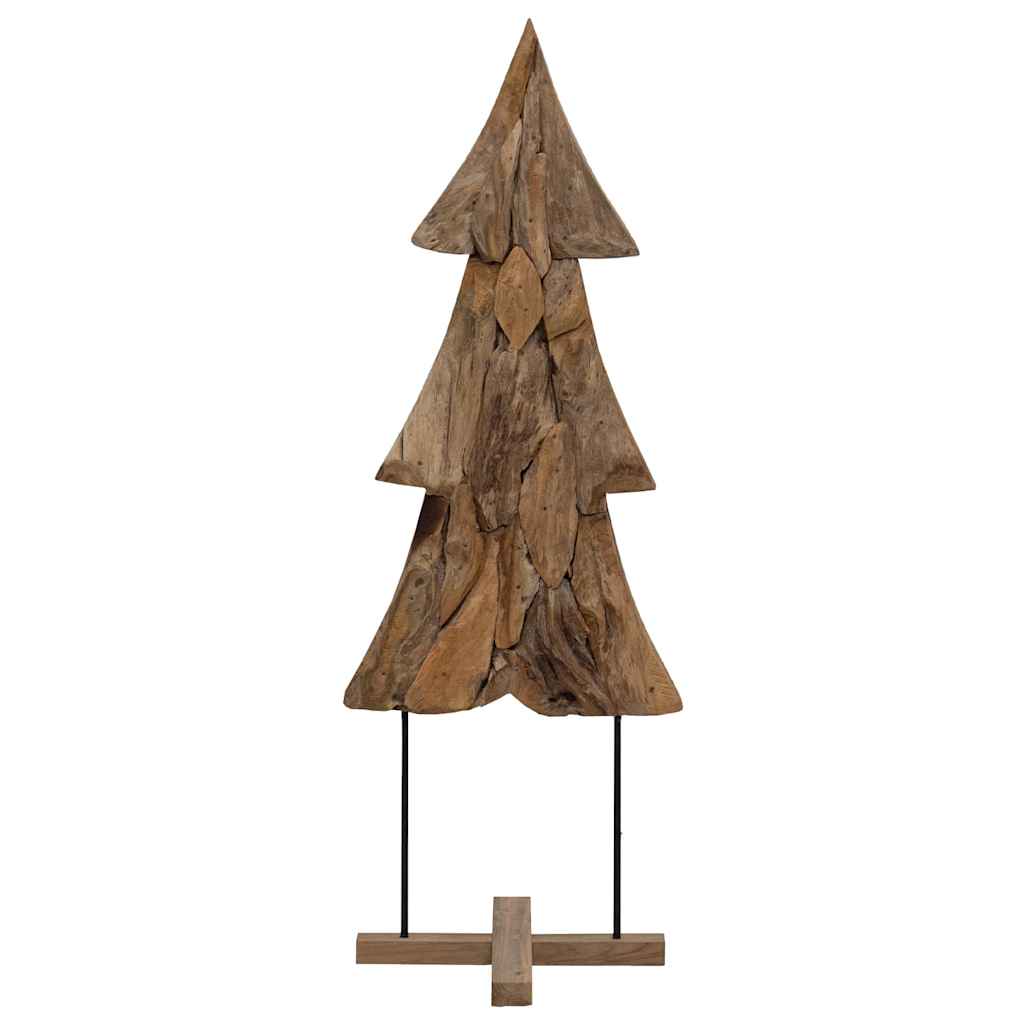 Árvore de Natal Castanho 90 cm Madeira de teca maciça