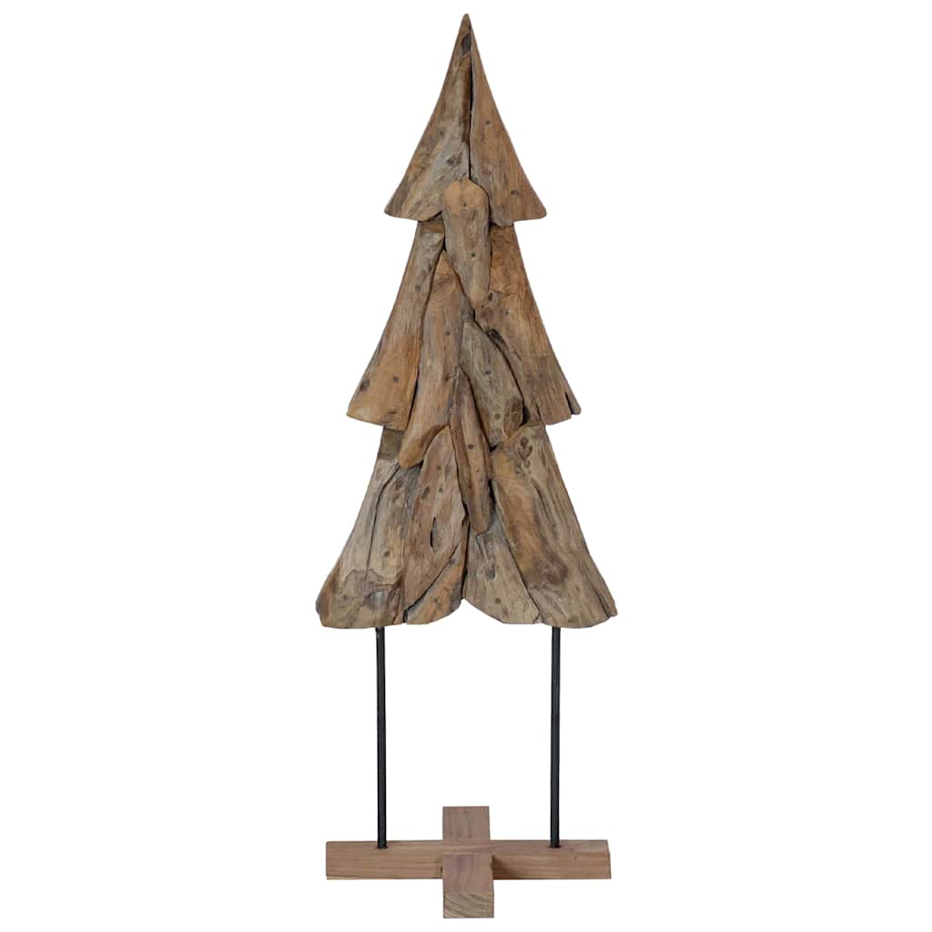 Árvore de Natal Castanho 90 cm Madeira de teca maciça