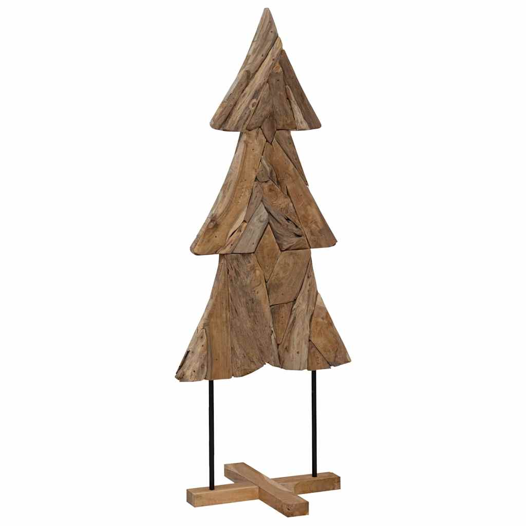 Árvore de Natal Castanho 90 cm Madeira de teca maciça