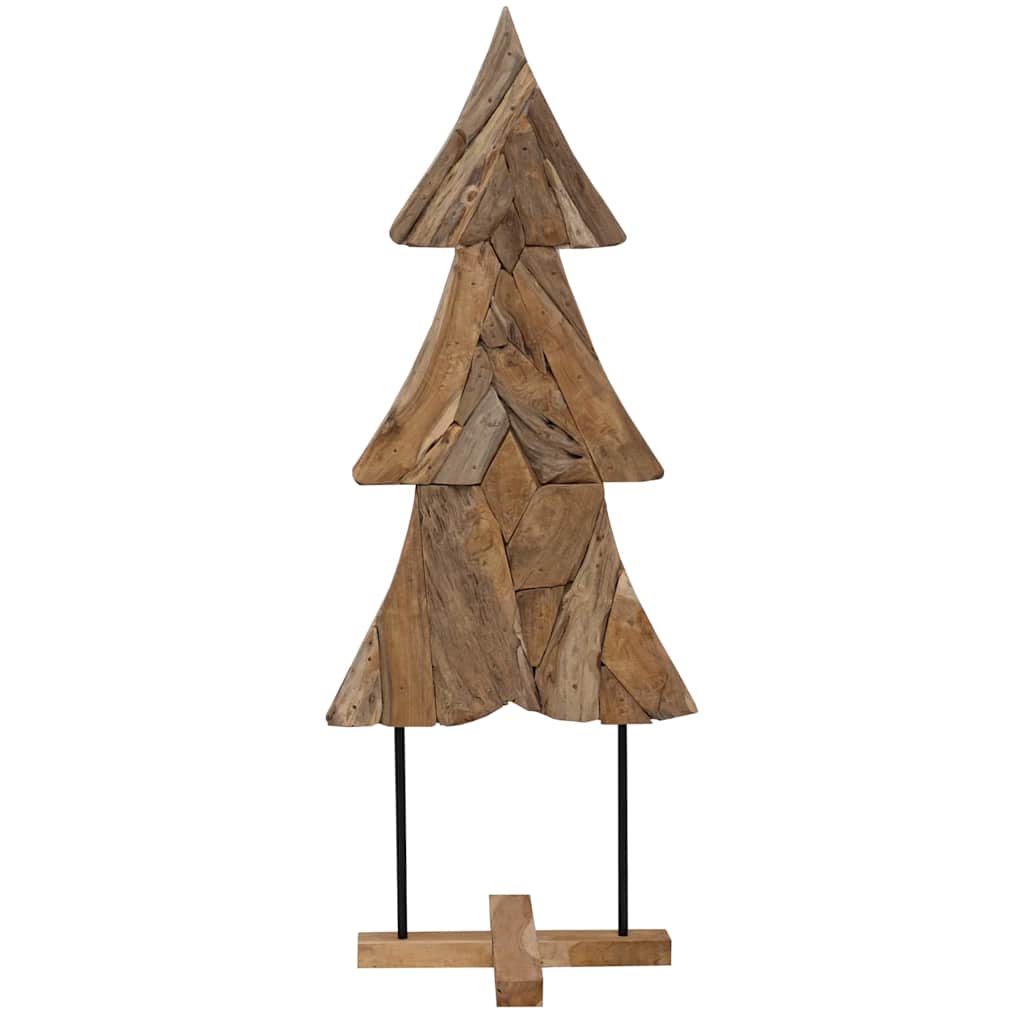 Árvore de Natal Castanho 90 cm Madeira de teca maciça