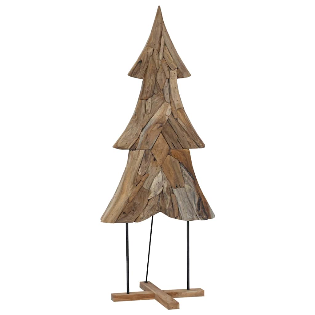Árvore de Natal Castanho 90 cm Madeira de teca maciça