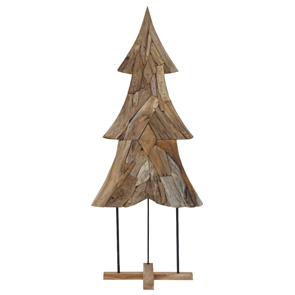 Árvore de Natal Castanho 90 cm Madeira de teca maciça