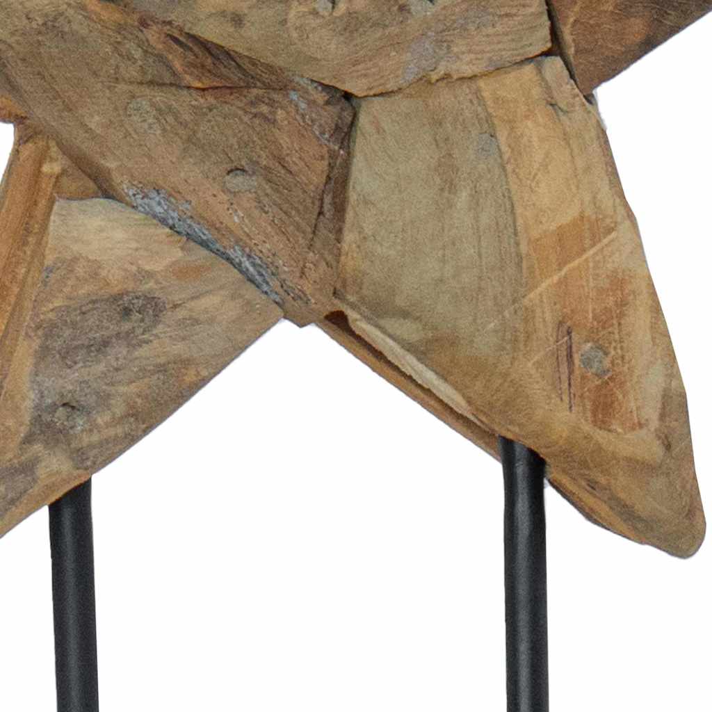 Estrela de Natal Castanho 30 x 5 x 45 cm Madeira de Teca Sólida