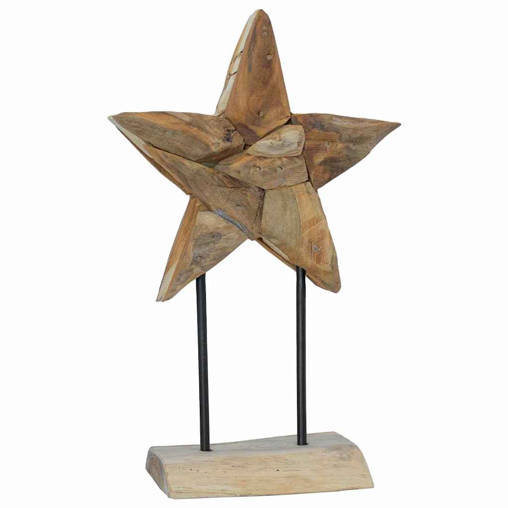 Estrela de Natal Castanho 30 x 5 x 45 cm Madeira de Teca Sólida