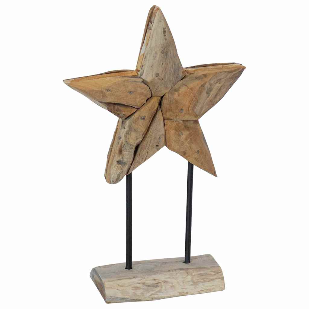 Estrela de Natal Castanho 30 x 5 x 45 cm Madeira de Teca Sólida