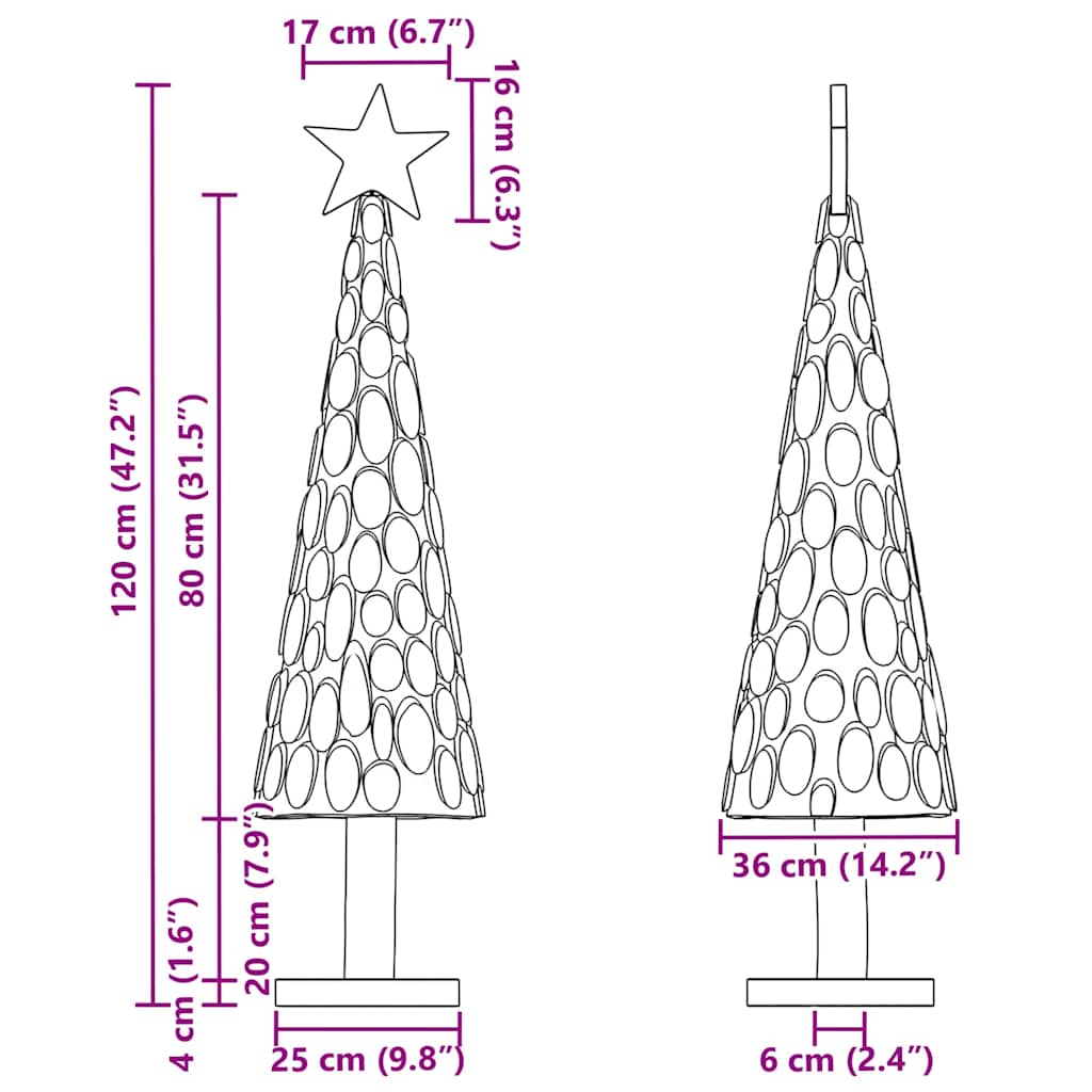 Árvore de Natal Castanho 60 cm Madeira de teca maciça