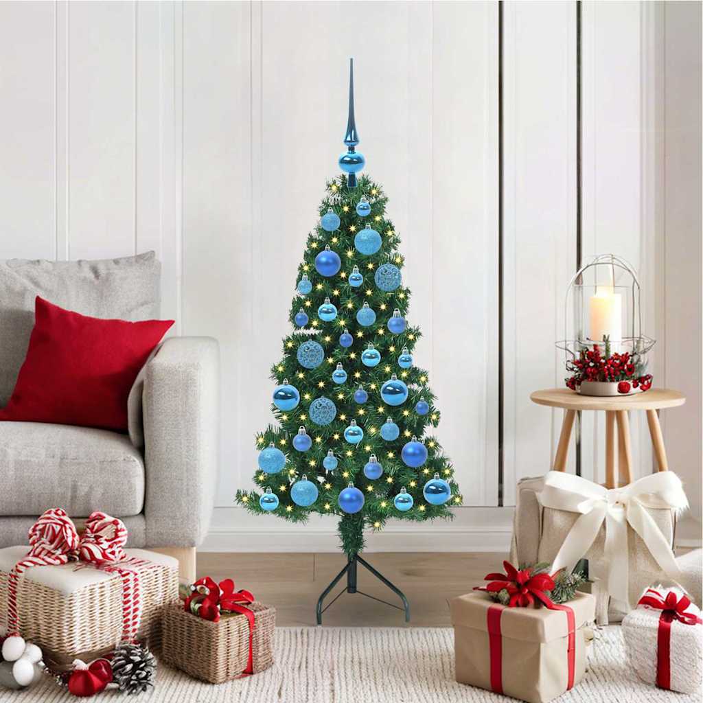 Árvore de Natal artificial de canto Verde 120 cm PVC e Metal