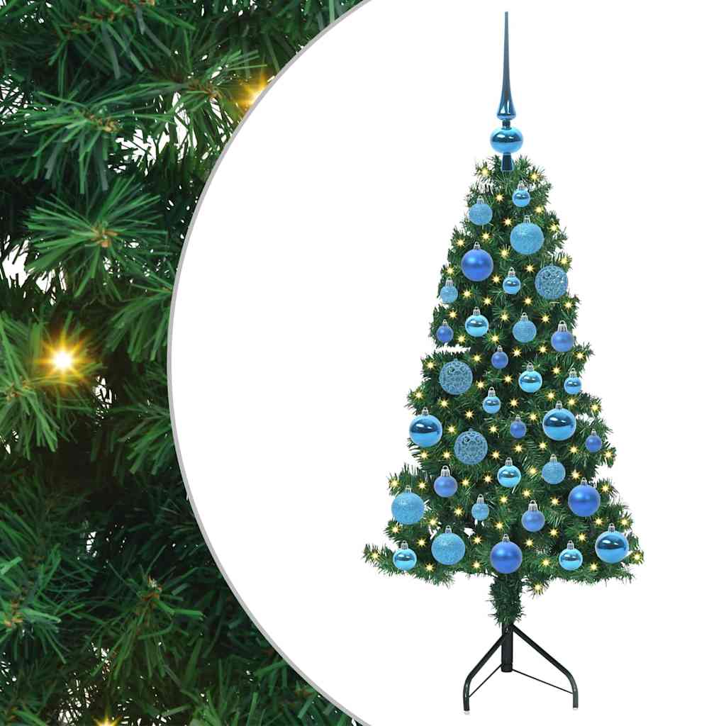 Árvore de Natal artificial de canto Verde 120 cm PVC e Metal