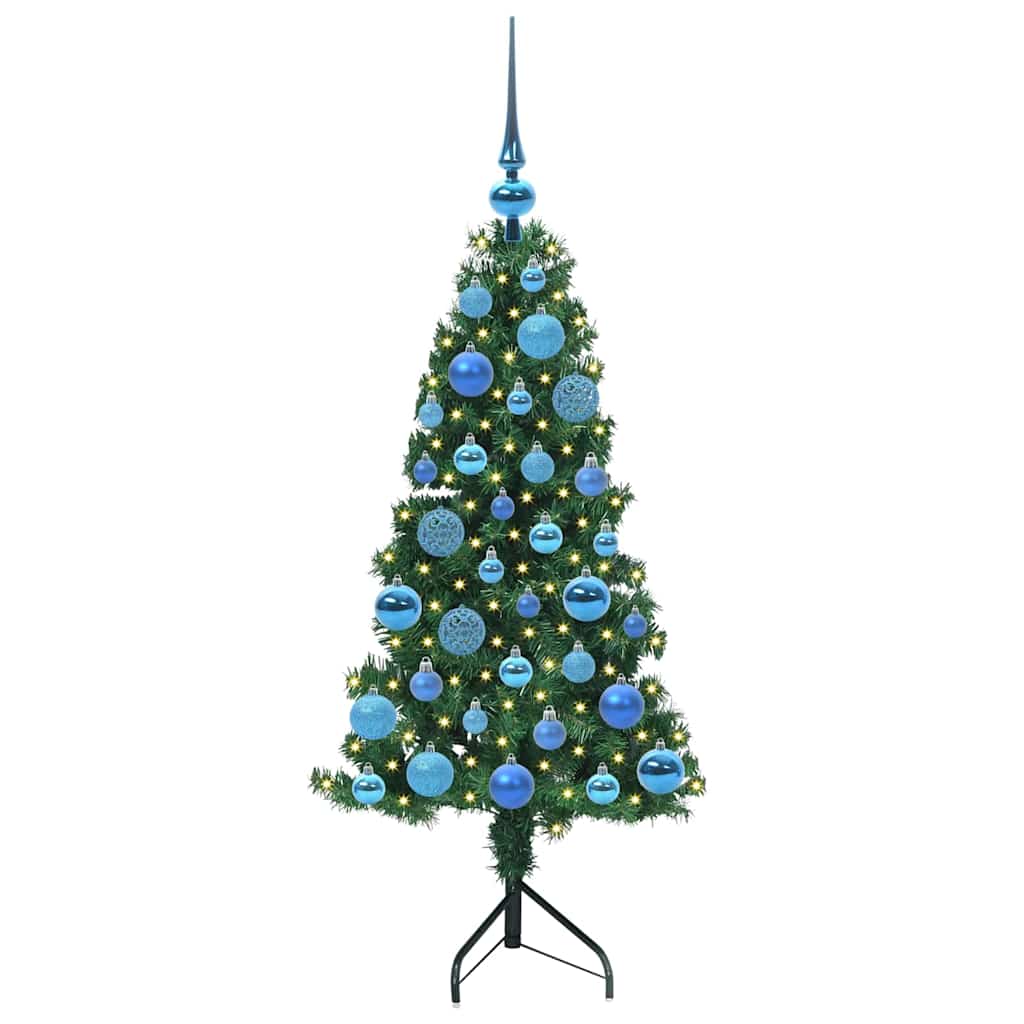 Árvore de Natal artificial de canto Verde 120 cm PVC e Metal
