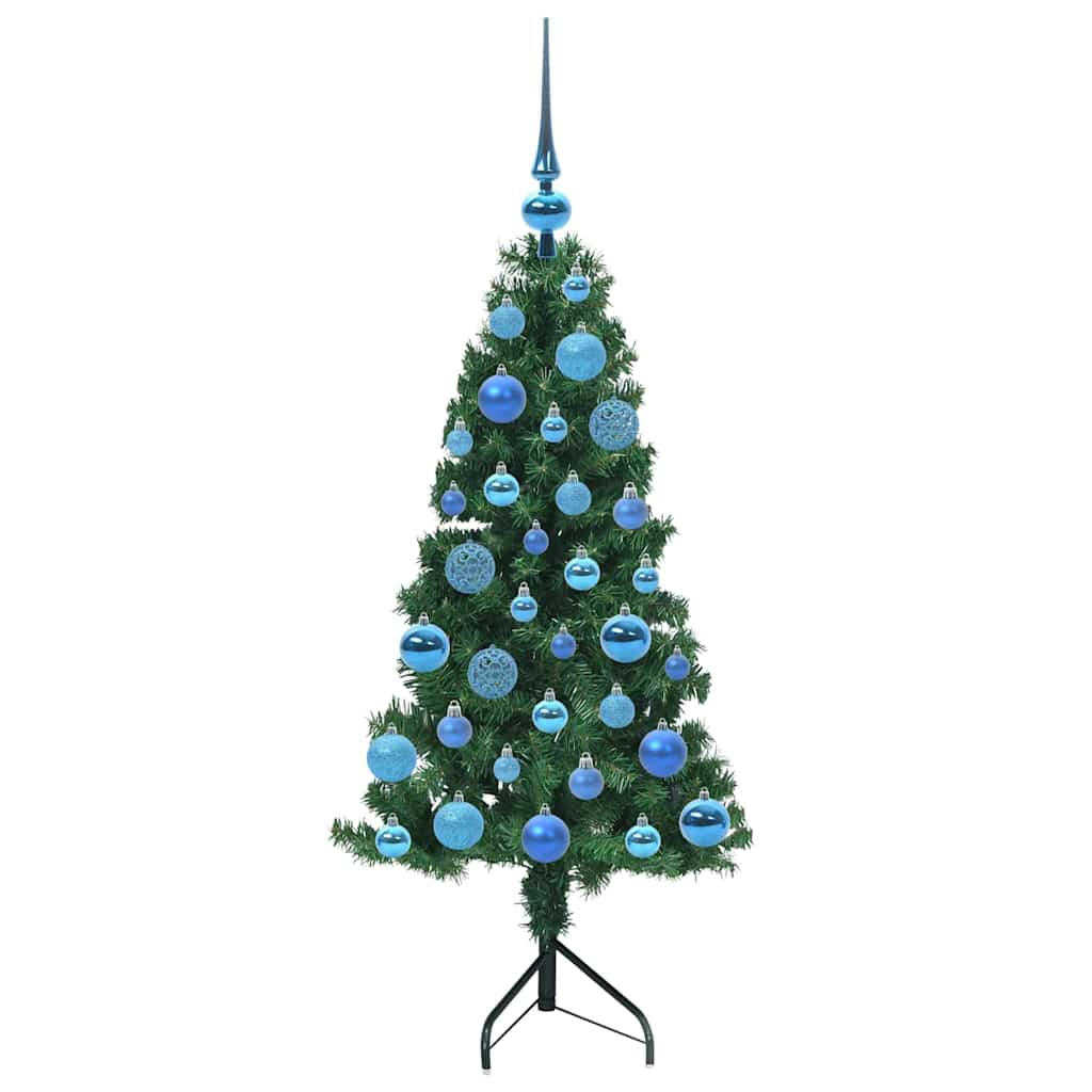 Árvore de Natal artificial de canto Verde 120 cm PVC e Metal