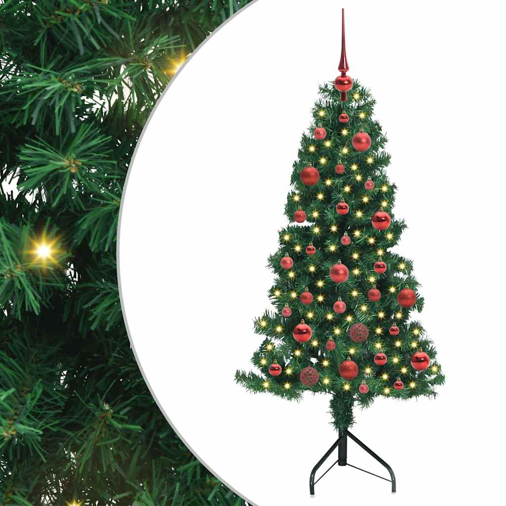 Árvore de Natal artificial de canto Verde 120 cm PVC e Metal