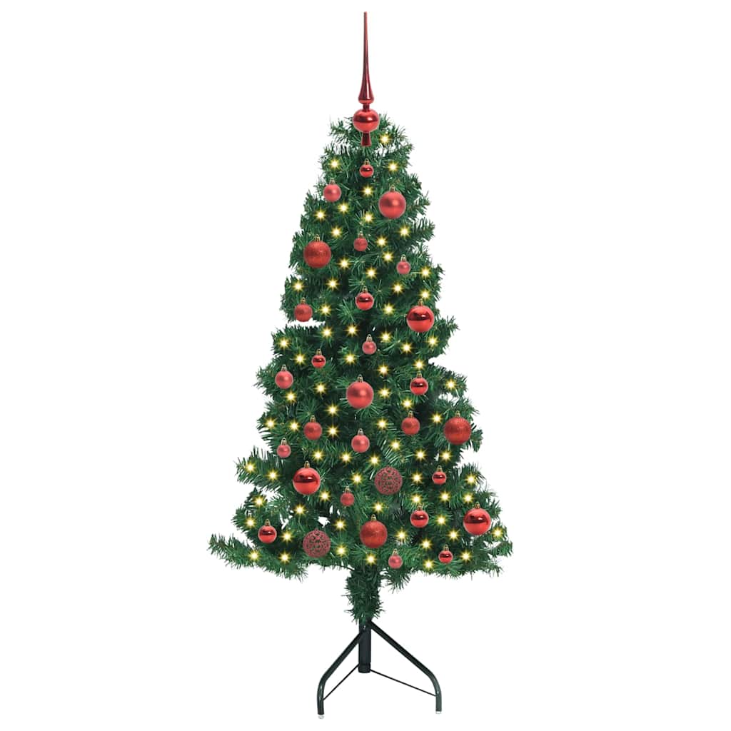 Árvore de Natal artificial de canto Verde 120 cm PVC e Metal
