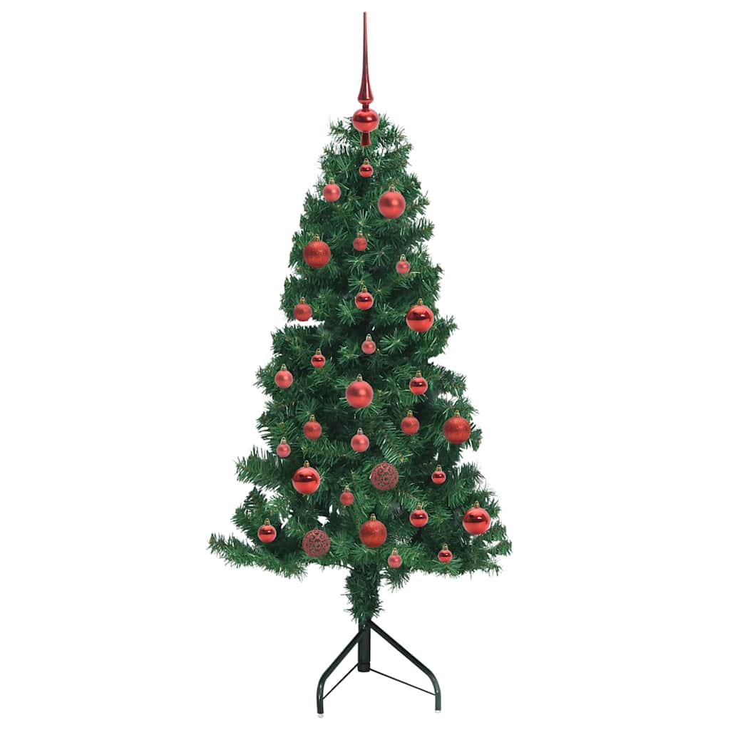 Árvore de Natal artificial de canto Verde 120 cm PVC e Metal