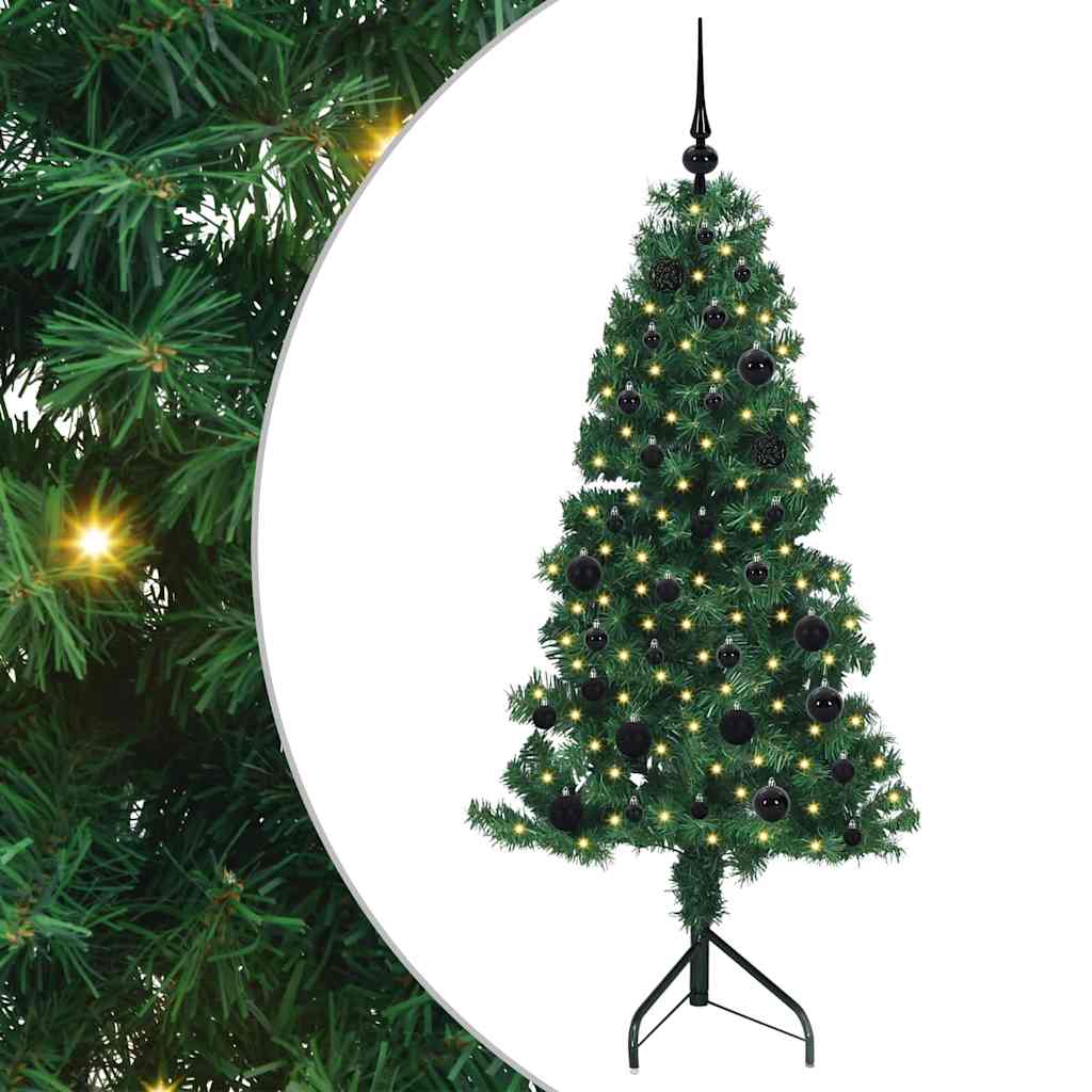 Árvore de Natal artificial de canto Verde 120 cm PVC e Metal