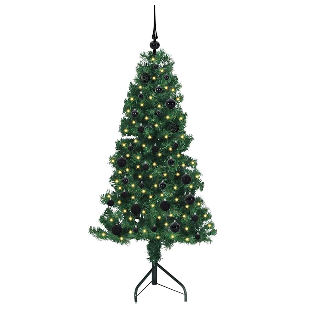 Árvore de Natal artificial de canto Verde 120 cm PVC e Metal