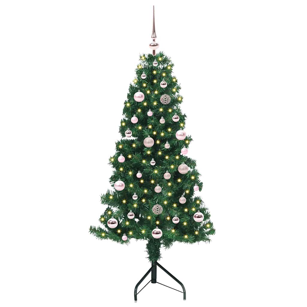Árvore de Natal artificial de canto Verde 120 cm PVC e Metal
