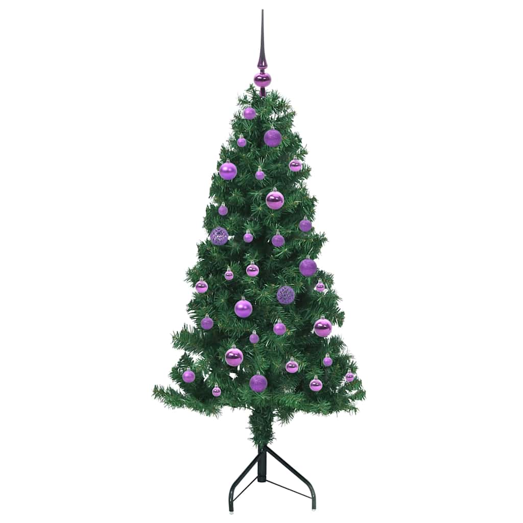 Árvore de Natal artificial de canto Verde 120 cm PVC e Metal