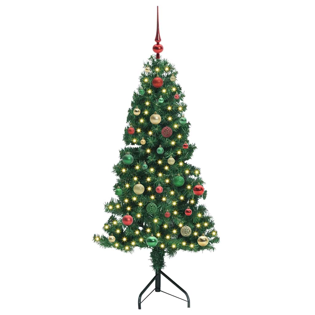 Árvore de Natal artificial de canto Verde 120 cm PVC e Metal