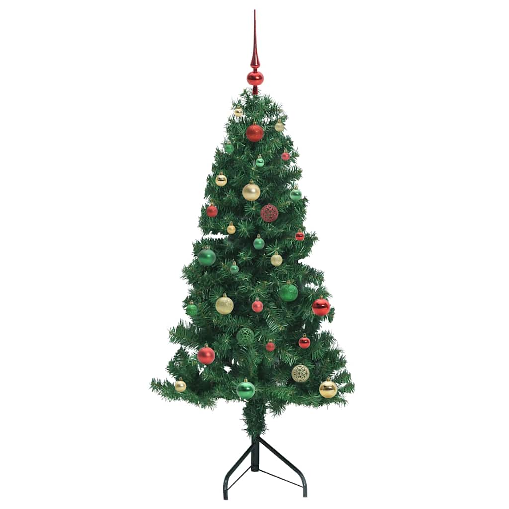 Árvore de Natal artificial de canto Verde 120 cm PVC e Metal